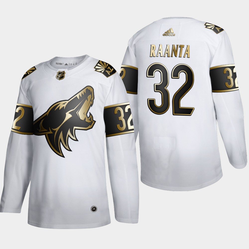 Arizona Coyotes 32 Antti Raanta Men Adidas White Golden Edition Limited Stitched NHL Jersey